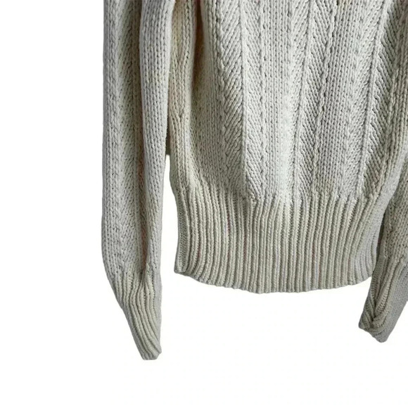 Ann Taylor Women's Beige Chunky Knit Pullover Sweater Size M Casual - Picture 10 of 14